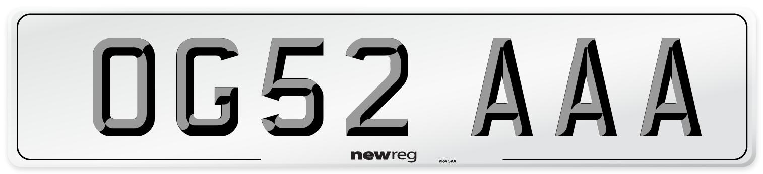 OG52 AAA Number Plate from New Reg
